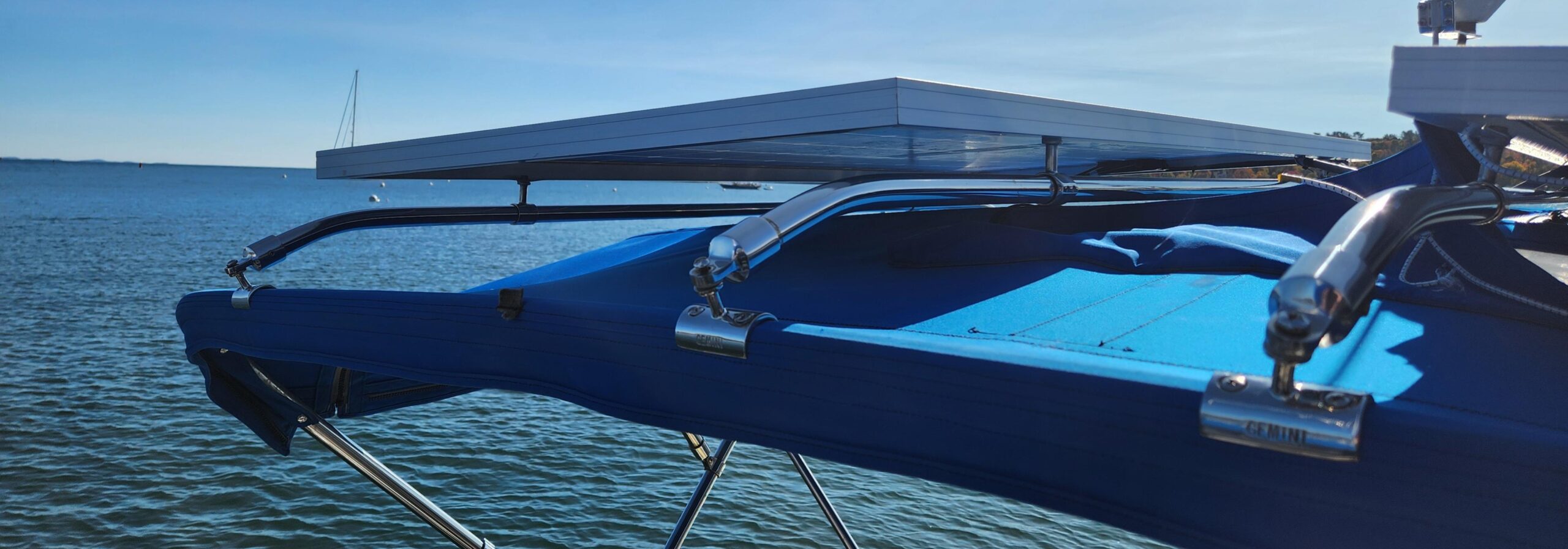 Gemini Marine Products support a solar panel