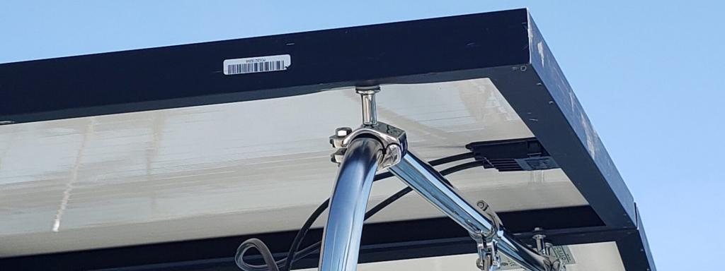 View under solar panel attached with Gemini Marine Products